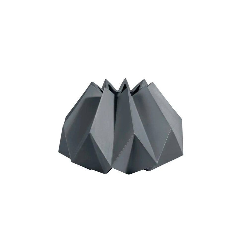 Origami Porcelain Vase Short - Grey