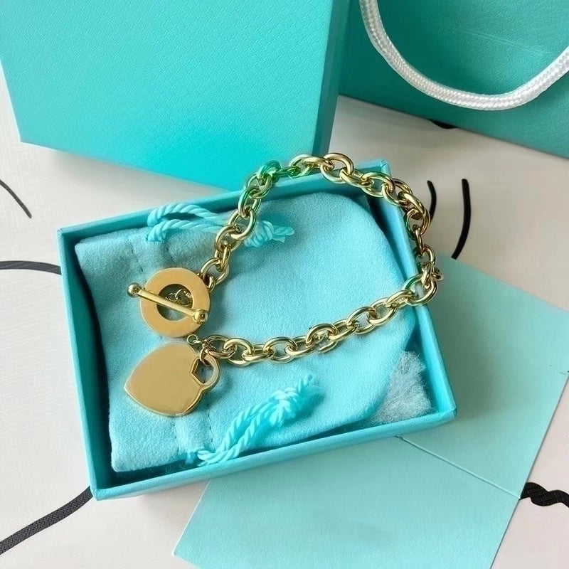 Minimalist Commute Heart Shape Titanium Steel Bracelets