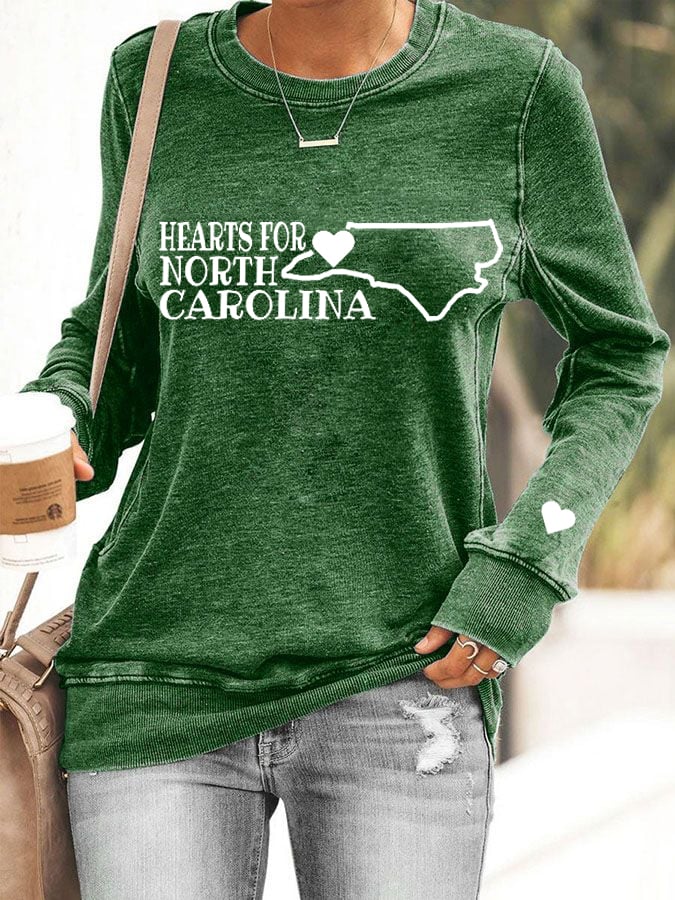 Women's Hearts For North Carolina Sweatshirt