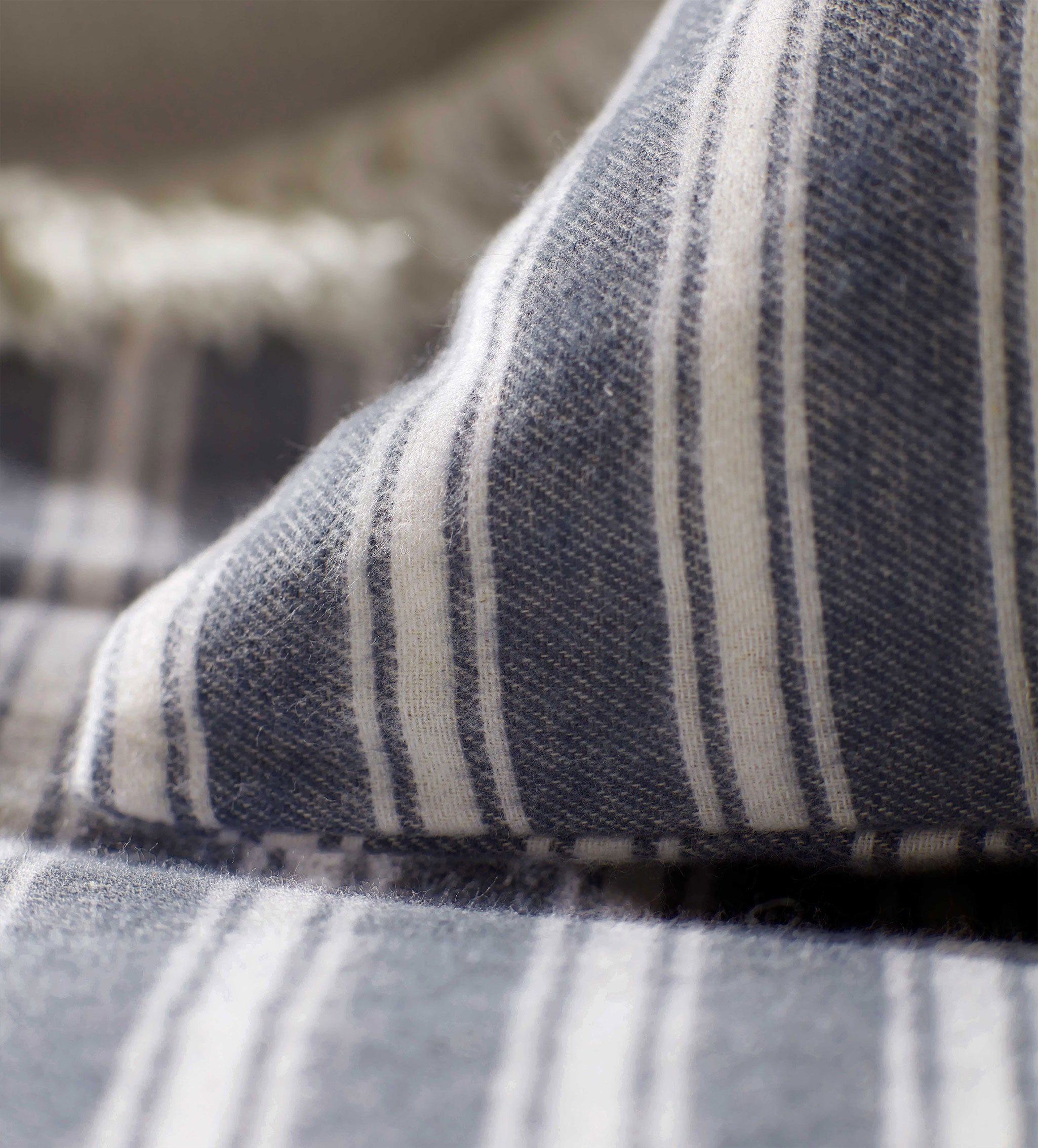 French Blue Fred Stripe Brushed 100% Organic Cotton Pillowcase
