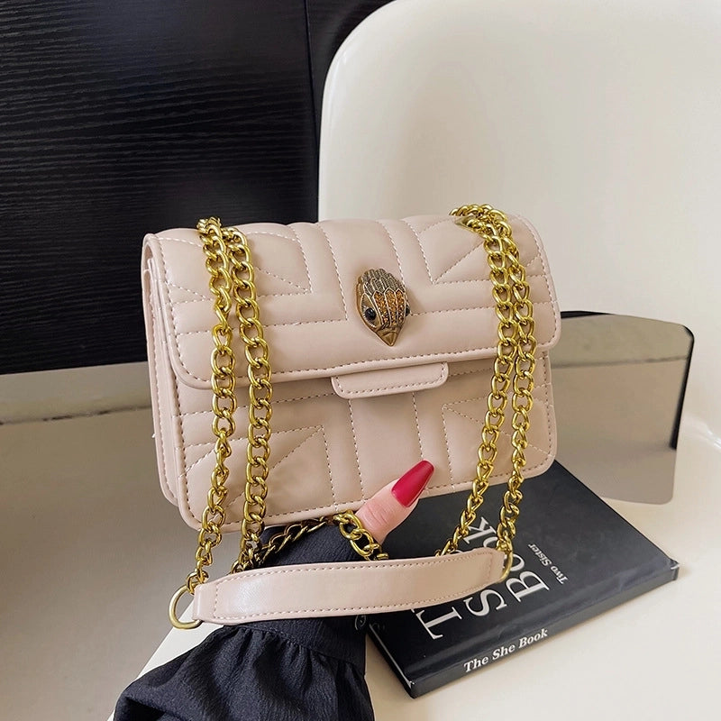 Women's Pu Leather Solid Color Elegant Square Magnetic Buckle Shoulder Bag Crossbody Bag Chain Bag