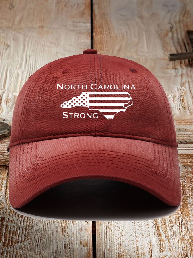 Vintage North Carolina Strong Printed Baseball Cap