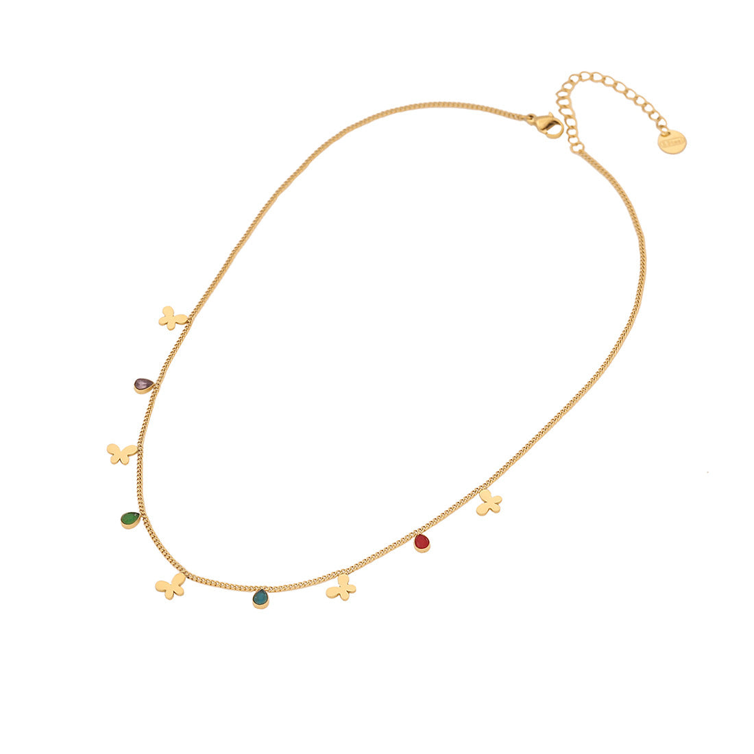 Fashion Heart Droplet Stainless Steel Electroplating Necklaces