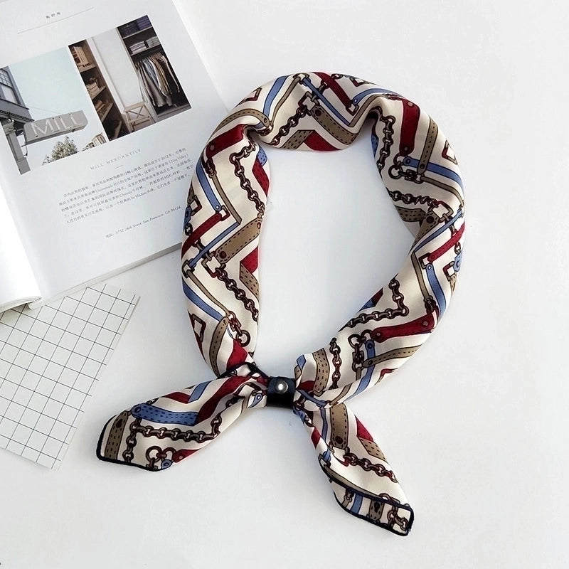 Unisex Sweet Stripe Silk Scarf