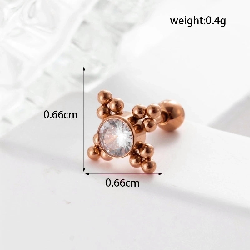 Ear Cartilage Rings & Studs Geometric 316L Stainless Steel  Plating