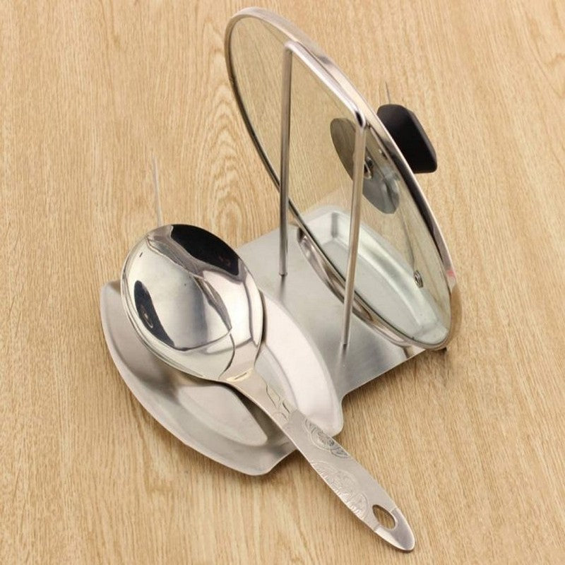 Lid And Spoon Stand Holder Stainless Steel - Cover Lid Rest Stand Spoon Holder Organizer