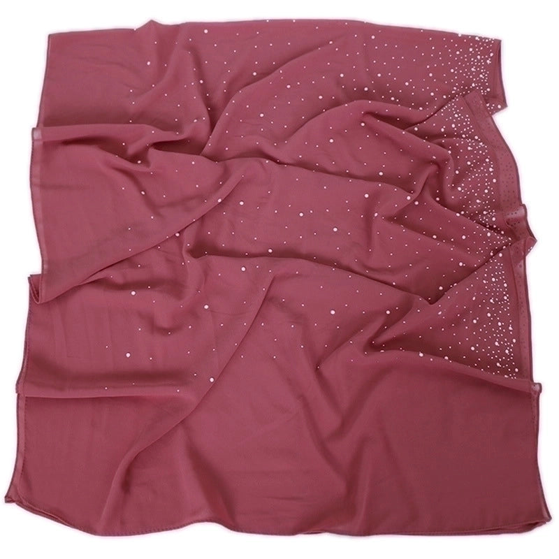 Women's Retro Solid Color Chiffon Silk Scarves