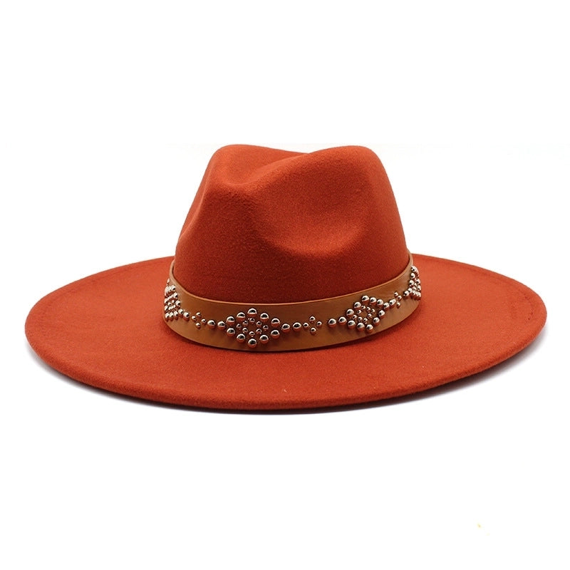Autumn And Winter Wool Big Brim Jazz Hat Men's And Women's Fashion Casual 9.5cm Big Edge Jazz Hat Felt Hat