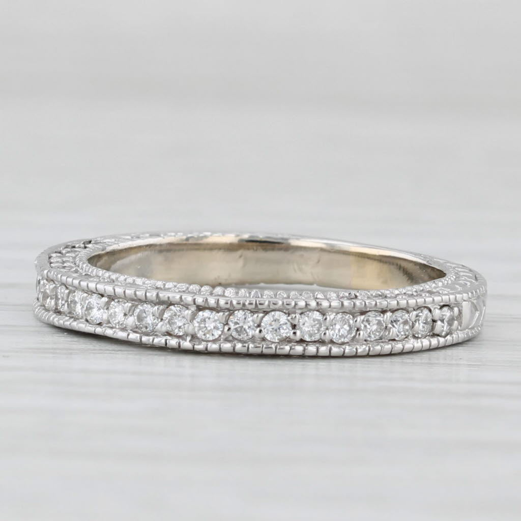 0.32ctw Diamond Wedding Band 14k White Gold Size 6 Stackable Wedding Band