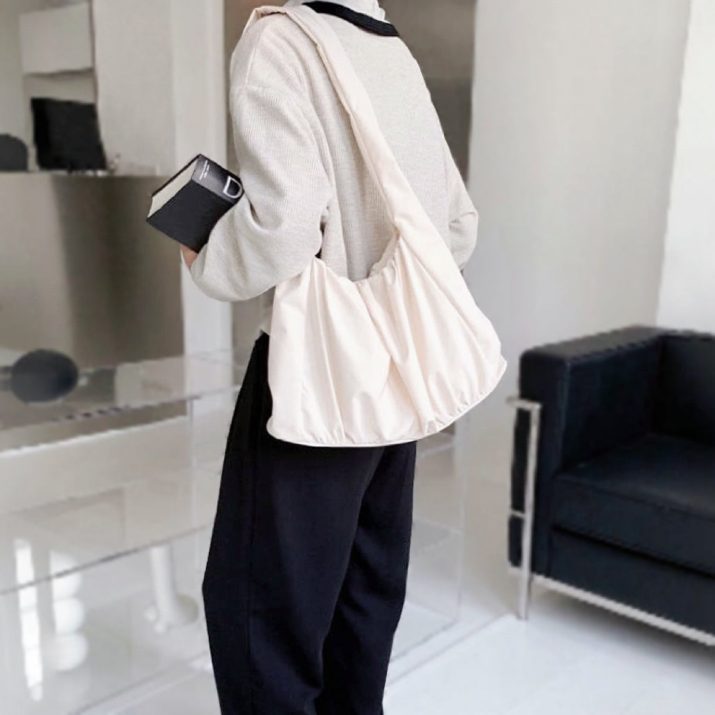 Concise Pleated Shoulder Bag