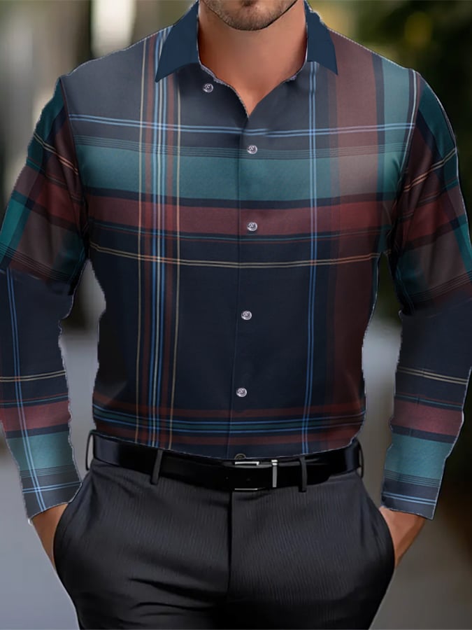 Men's Plaid Business Casual Shirt