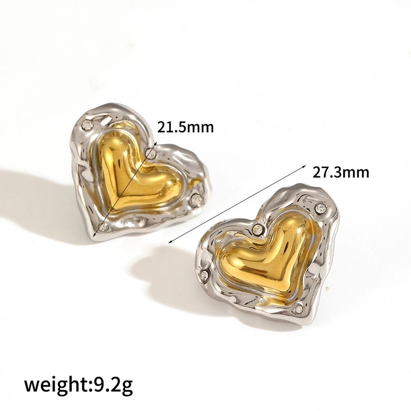 Fashion Popular Gold And Silver Color Matching Two-Color Geometric Stainless Steel Ornament Non-Fading Ornament Combination