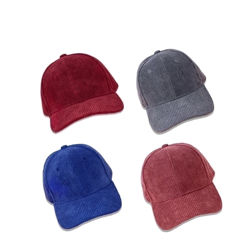 Simple Khaki Hat Korean Fashion Warm Wide-brim Shade Corduroy Baseball Cap