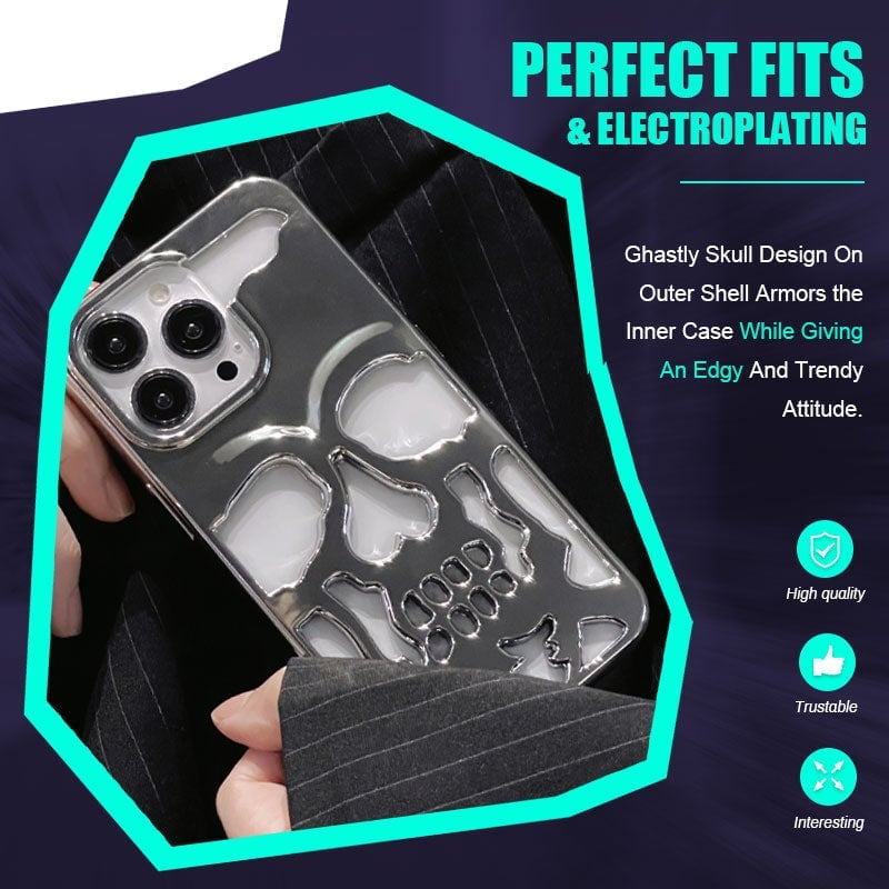 Plated Skull Case Cover For iPhone