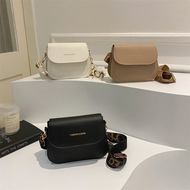 Women's Pu Leather Solid Color Classic Style Semicircle Flip Cover Shoulder Bag