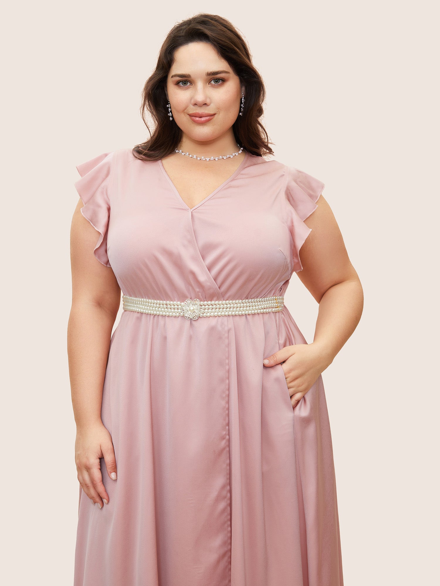 Floral Faux Pearl Beaded Belt