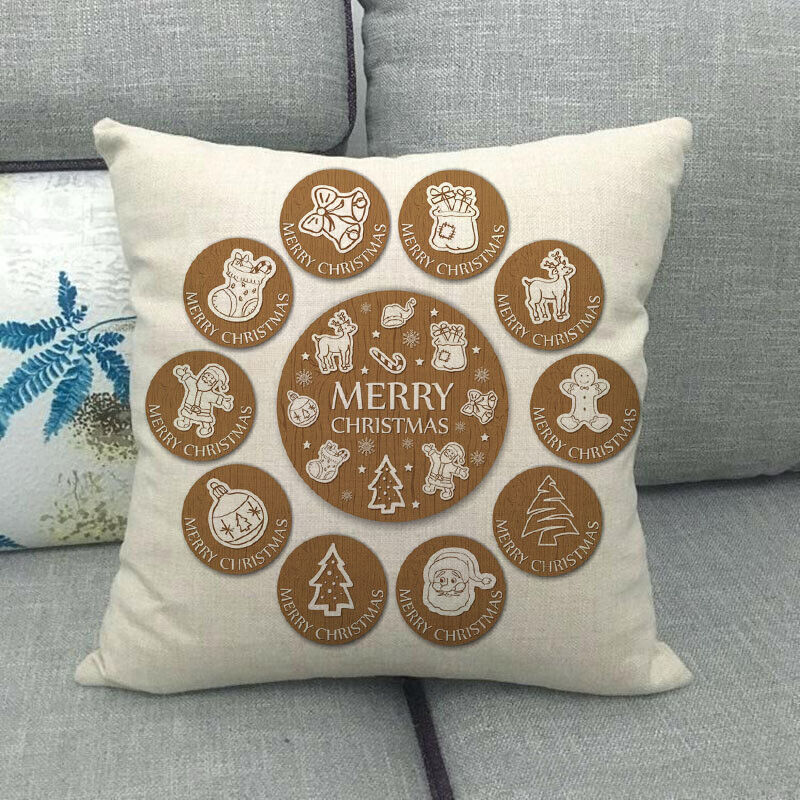 18 Cojines Merry Xmas Couch Throw Pillow Cover Case Home Sofa Decor Pillowslip