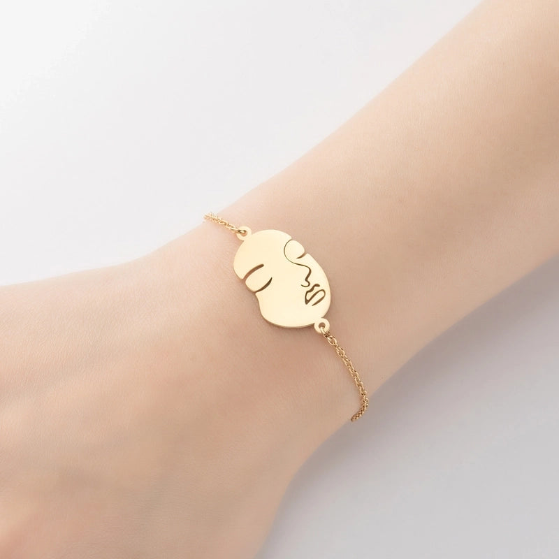 Minimalist Geometric Titanium Steel Bracelets Plating No Inlaid Stainless Steel Bracelets