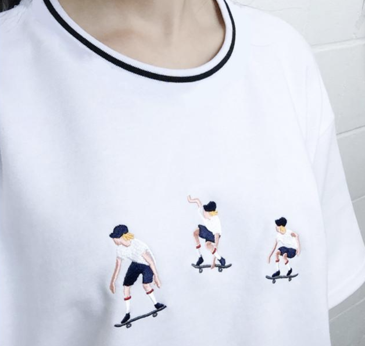 Skateboard Embroidered Tee