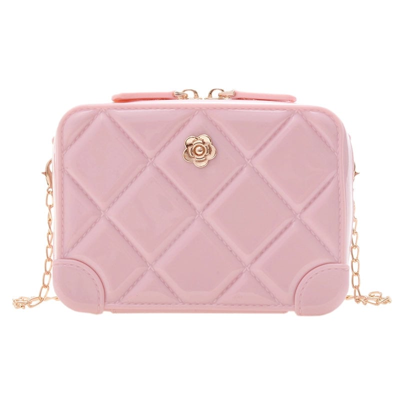 Women's Mini All Seasons Pvc Solid Color Lingge Fashion Square Zipper Square Bag