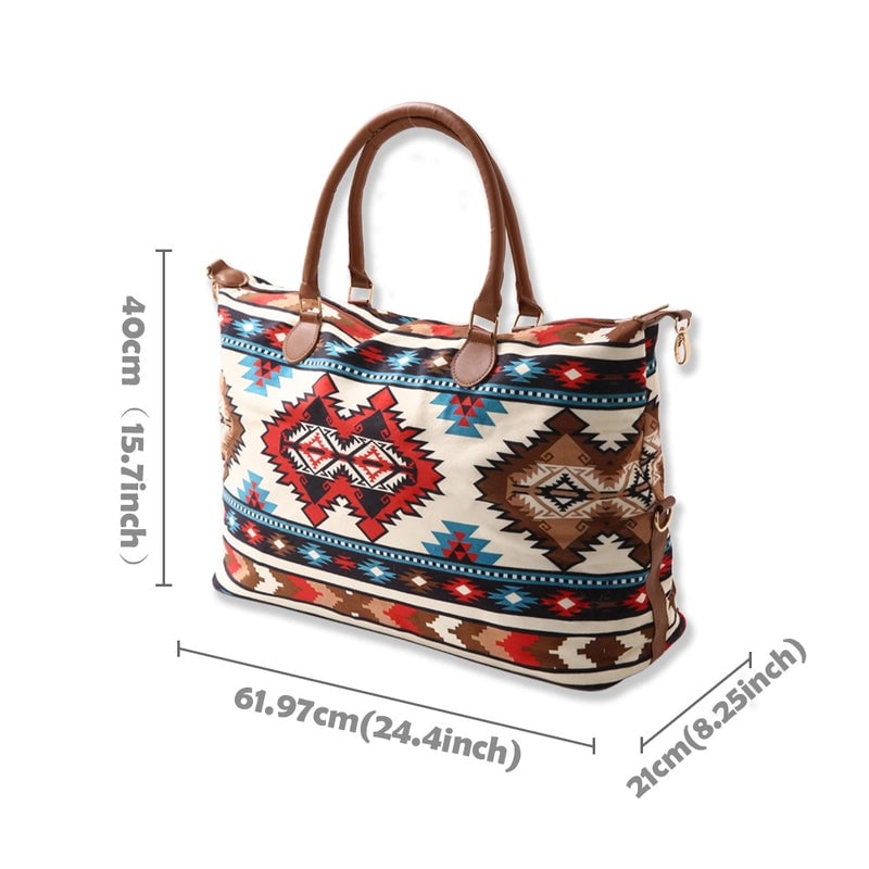 Women's Pu Leather Canvas Printing Vintage Style Classic Style Square Zipper Handbag Travel Bag