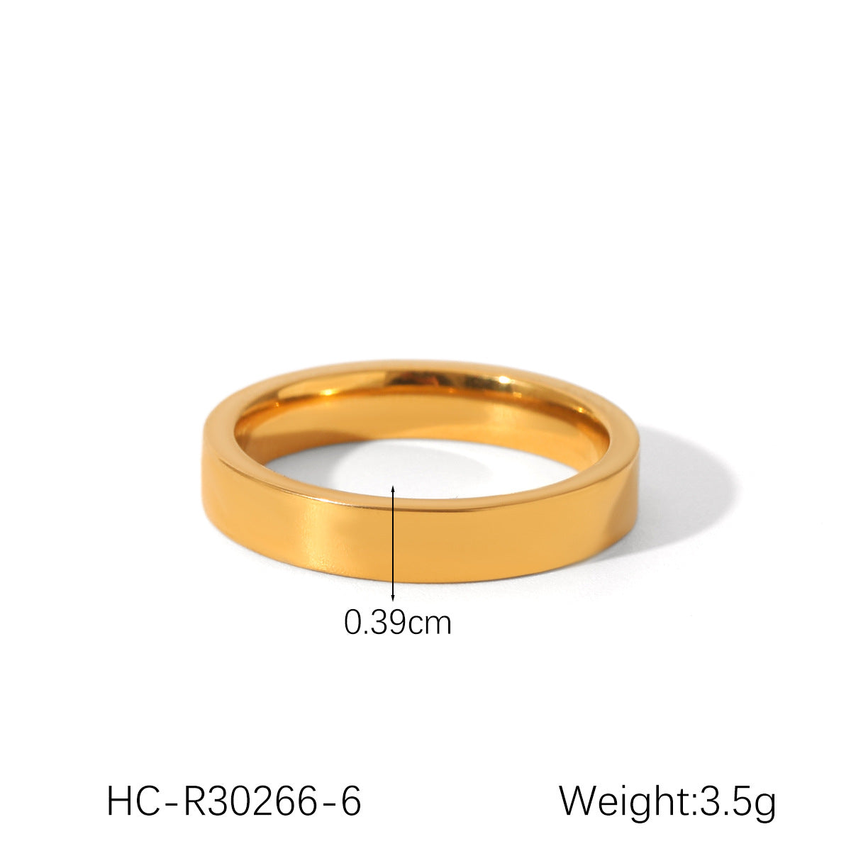 Ins Style Simple Stainless Steel Ring Diamond Ring Female 18K Gold Polished Titanium Steel Ring