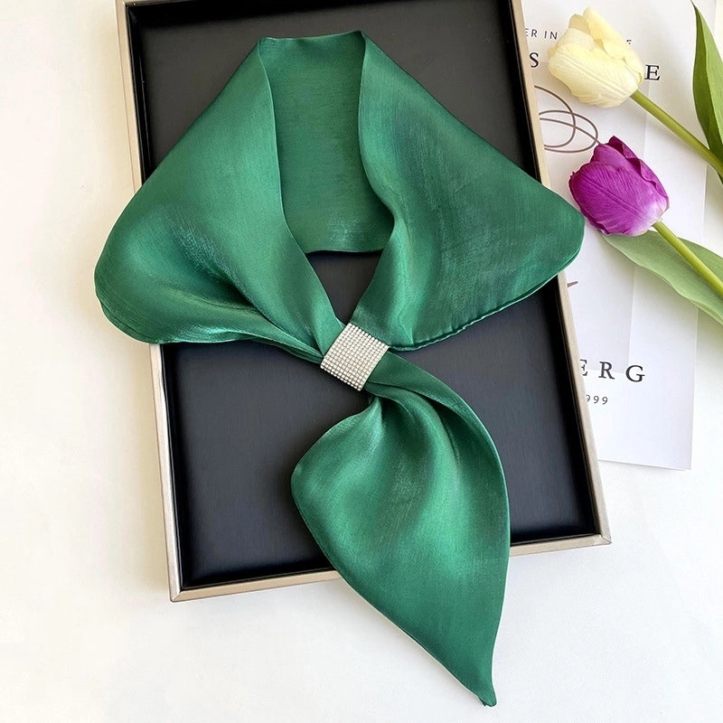 Women's Minimalist Commute Color Block Imitated Silk Silk Scarf