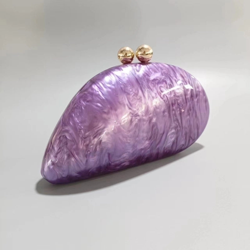 Green Arylic Solid Color Dumpling Shape Evening Bags