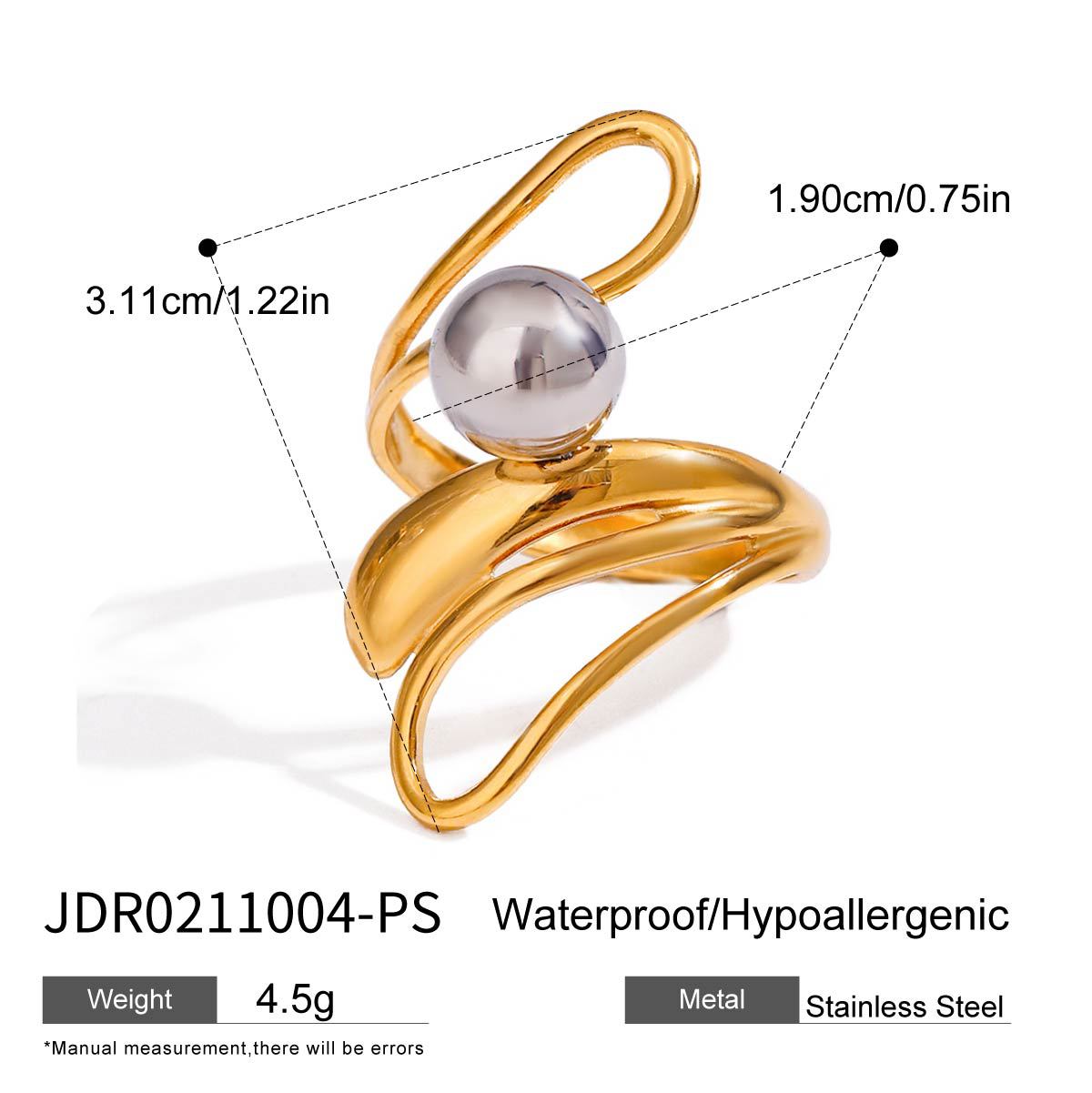 Jie Ding Stainless Steel Pearl Ring Titanium Steel Jewelry Niche Design Ring Ring