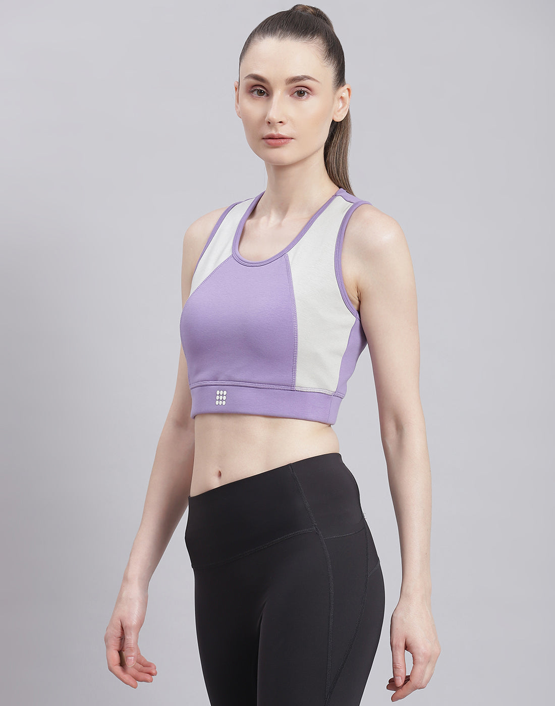 Women Purple Solid Sports Bra