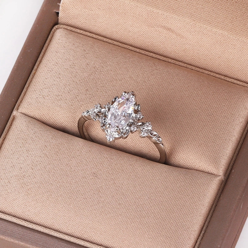 Copper 18K Gold Plated Inlay Geometric Zircon Open Rings