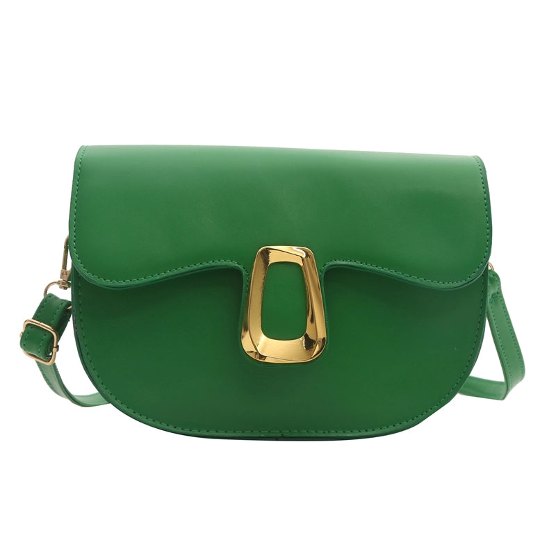 Women's Pu Leather Solid Color Elegant Flip Cover Shoulder Bag
