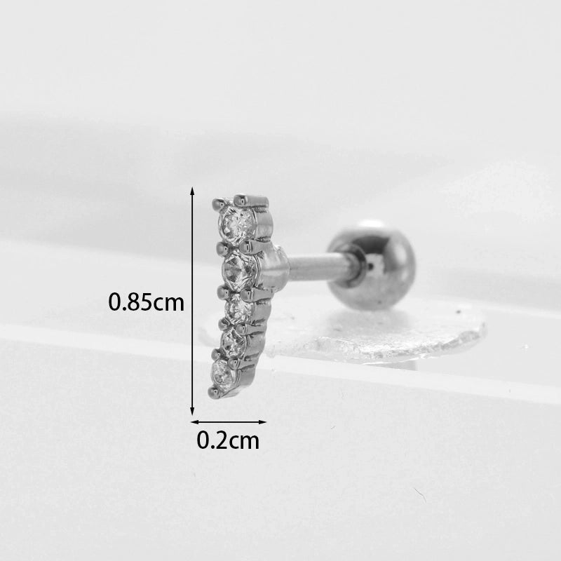 Ear Cartilage Rings & Studs Fashion Geometric Copper Plating Artificial Gemstones