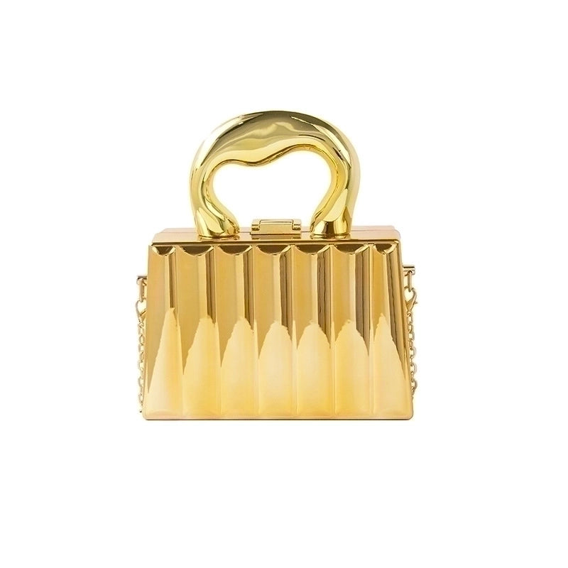 Women's Alloy Solid Color Basic Vintage Style Square Lock Clasp Shoulder Bag Handbag Chain Bag