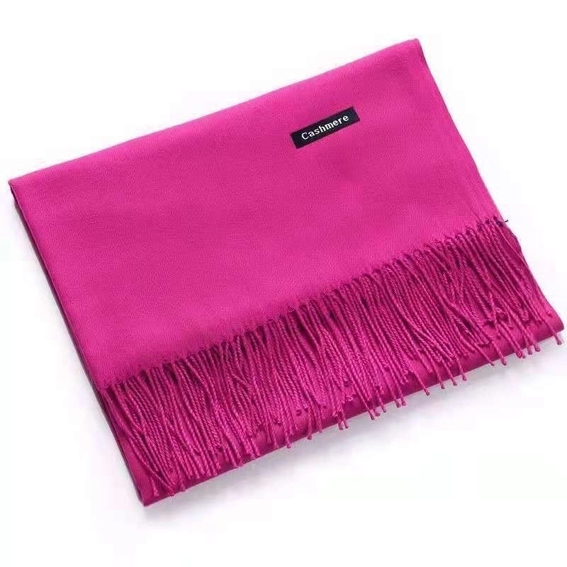 Autumn And Winter Imitation Cashmere Scarf Classic Double-sided Solid Color Men's And Women's Warm Large Shawl Dual-use Scarf