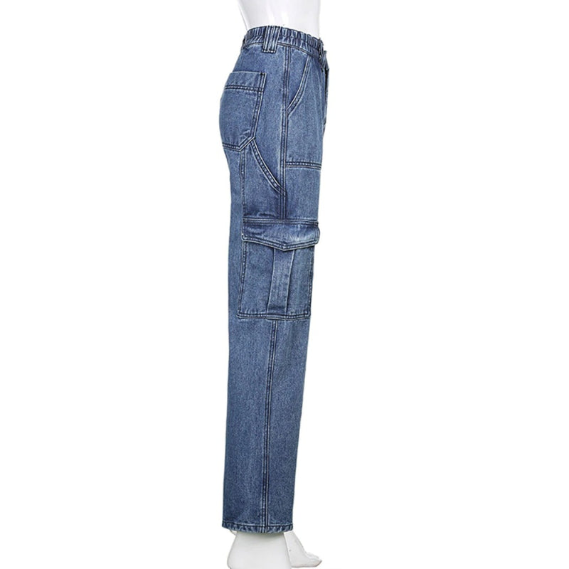 Patchwork Streetwear Baggy Jeans For Women