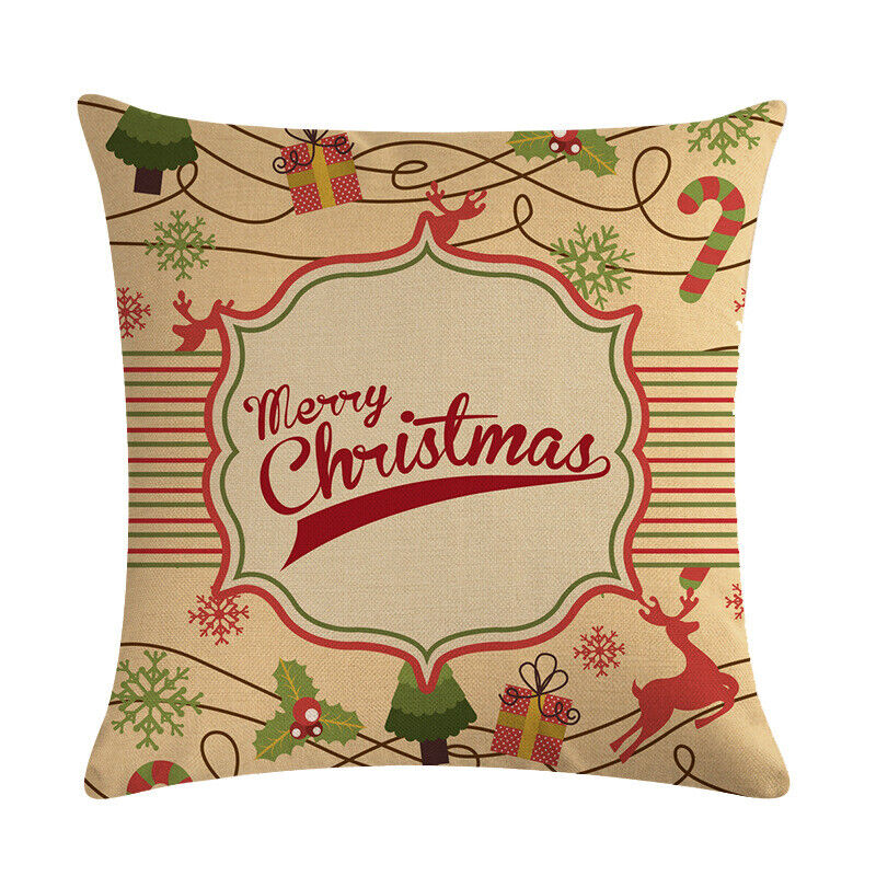 18 Cojines Merry Xmas Couch Throw Pillow Cover Case Home Sofa Decor Pillowslip