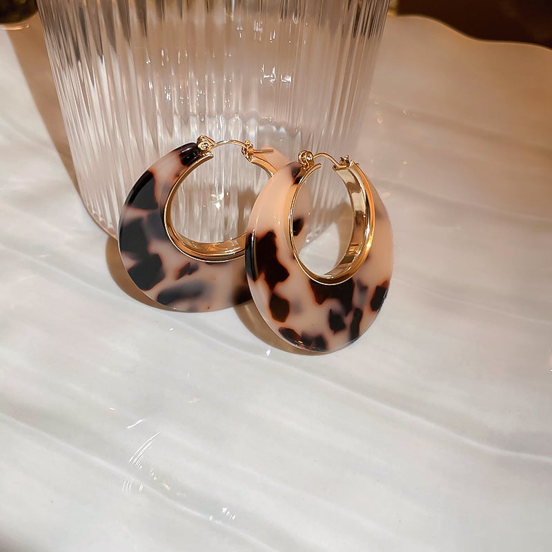 Luxurious Circle Round Geometric Alloy Oil Dripping Earrings