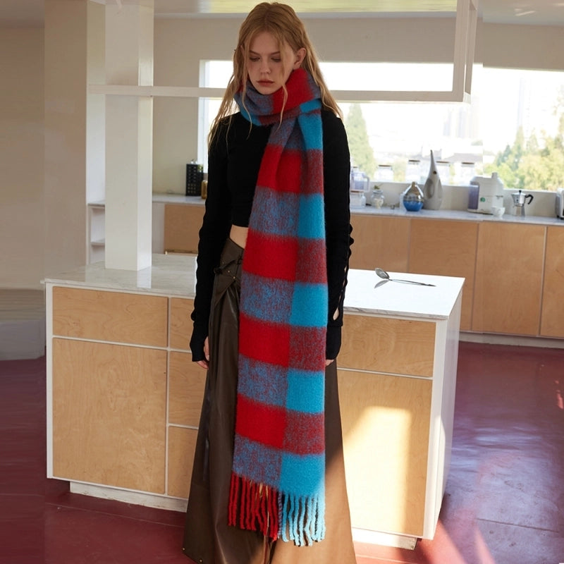 Women's Elegant Basic  Lattice Artificial Wool Wool Blend Scarf