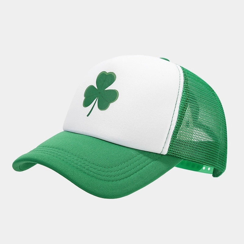 Popular Clover Pattern Spring And Summer Breathable Quick-drying Cap Outdoor Sunshade Sunscreen Mesh Baseball Cap