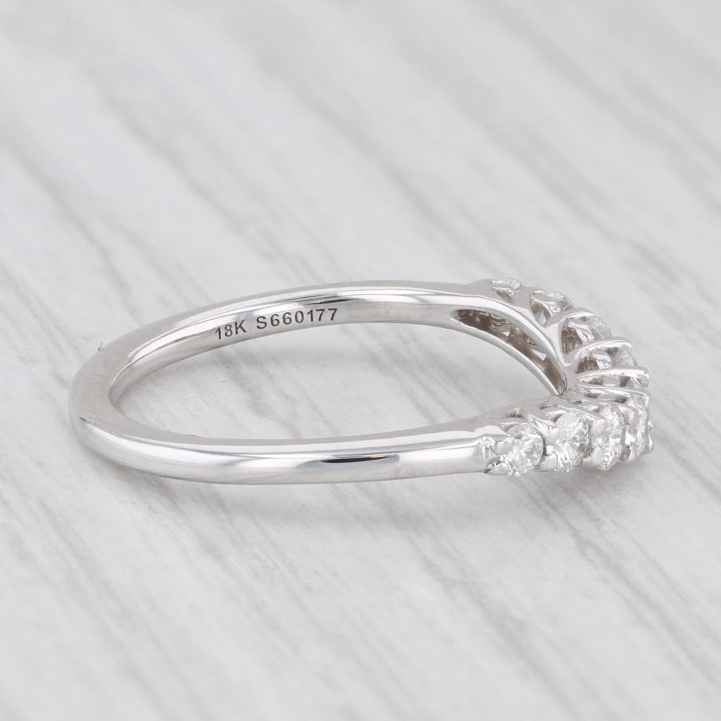 Gabriel & Co 0.34ctw Diamond Contoured Wedding Band 18k White Gold Size 5