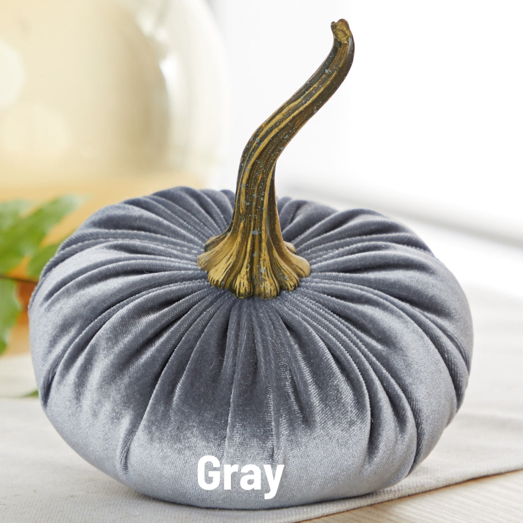 Gray Velvet Pumpkin