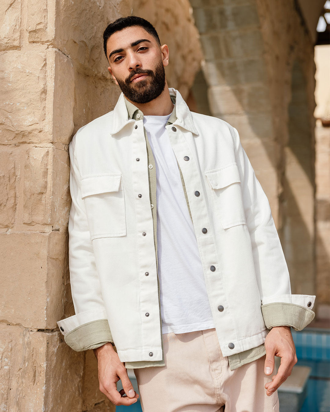 Men Plain Gabardine Jacket