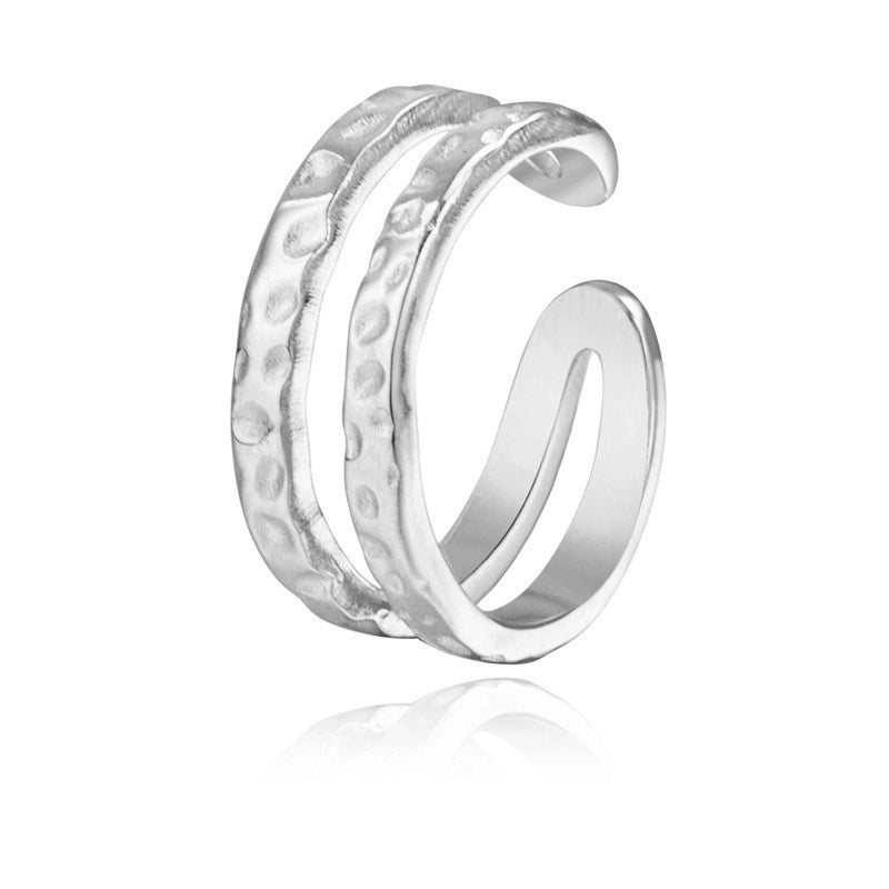 Minimalist U Shape Titanium Steel Plating 18k Gold Plated Open Ring