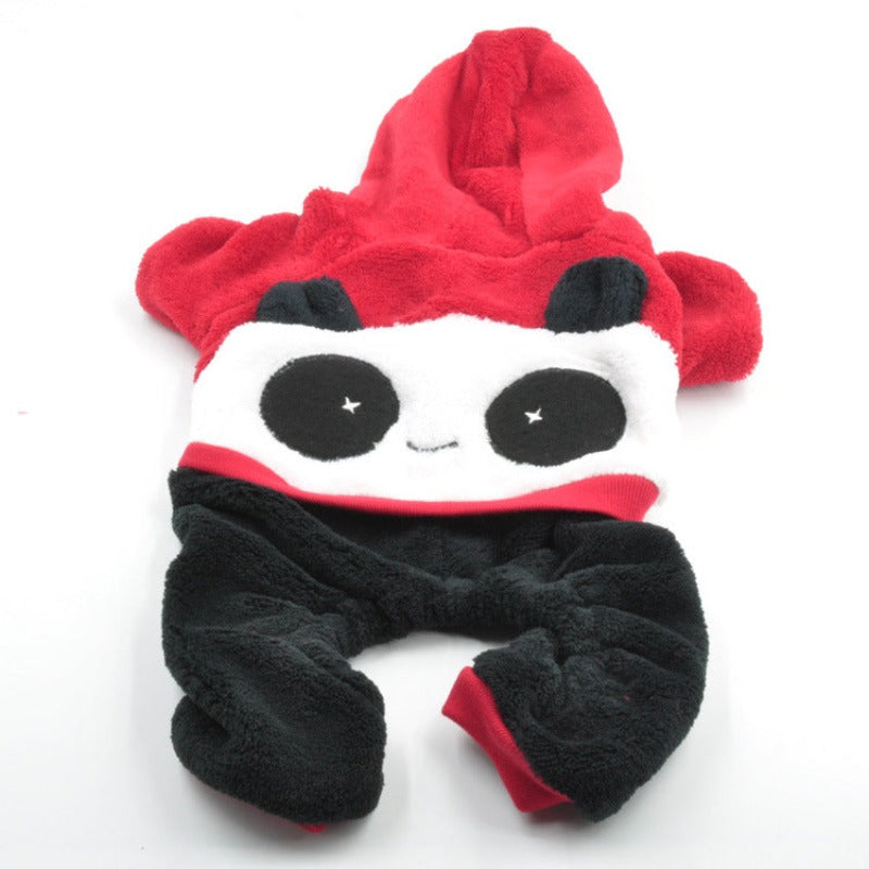 Coral Fleece Panda Transforms Dog Jacket