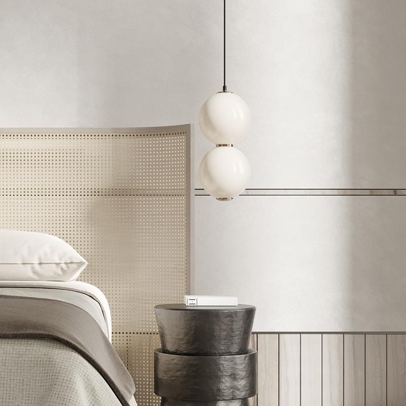 Iris E | Glass Sphere with Gold Details Pendant Light