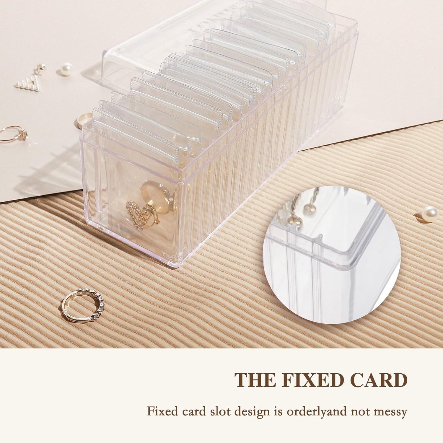 Acrylic Jewelry Box Organizer With 20 Portable Anti Tarnish Jewelry Bags