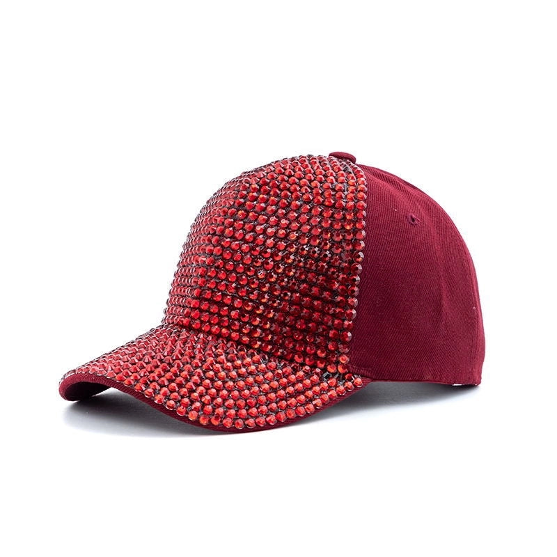 Women's Elegant Color Block Chain Curved Eaves Baseball Cap