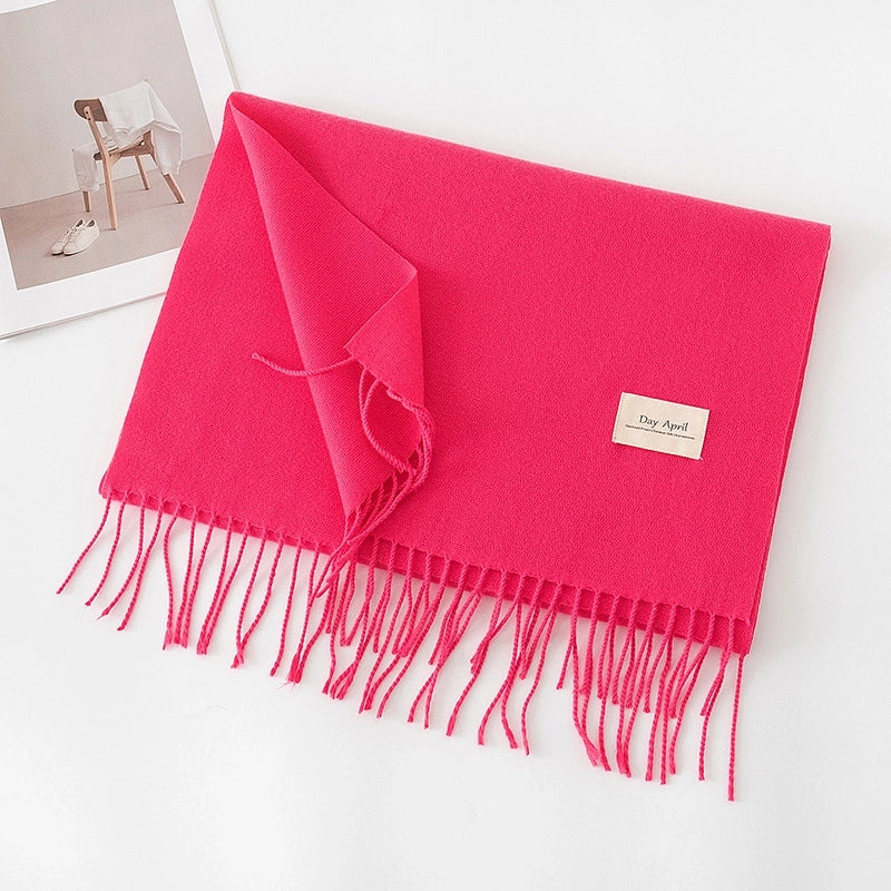 Women's Sweet Solid Color Polyester Scarf