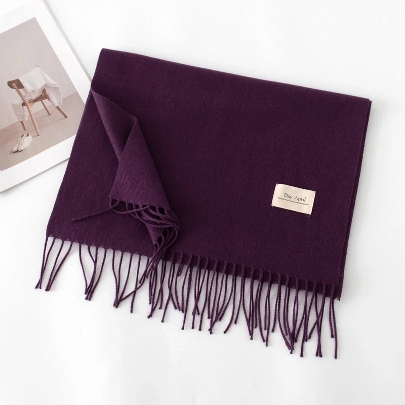 Women's Sweet Solid Color Polyester Scarf